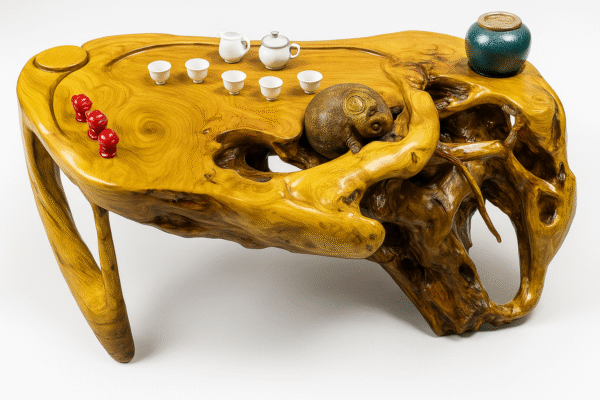 Amber Root – Natural Elmwood Tea Table